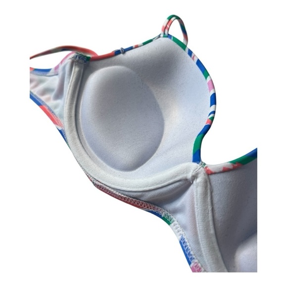 Raisins Juniors' Moonshadow Blue Orange Pattern -Print Underwire Bikini Top - Picture 7 of 12